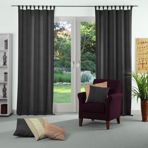 4004567511968 - Vorhang WIRTH Niederau Gr 1 schwarz Gardinen 145cm Schlaufen 132cm Polyacryl Polyester B132cm H145cm 4004567511968 - Vorhang WIRTH Niederau Gr 1 schwarz Gardinen 145cm Schlaufen 132cm Polyacryl Polyester B132cm H145cm