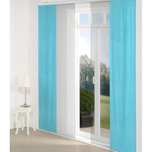 4004567172831 - Schiebegardine WIRTH Lahnstein Gardinen Gr 145 cm Paneelwagen 60 cm blau (türkis) Schiebegardinen blickdicht Gardine Inkl Montagezubehör 4004567172831 - Schiebegardine WIRTH Lahnstein Gardinen Gr 145 cm Paneelwagen 60 cm blau (türkis) Schiebegardinen blickdicht Gardine Inkl Montagezubehör