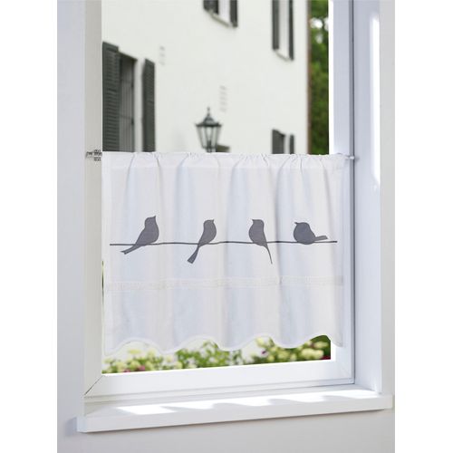 4016478102562 - Querbehang HEINE HOME Gr 1 grau (weiß grau) B60cm H60cm Baumwolle Gardinen 4016478102562 - Querbehang HEINE HOME Gr 1 grau (weiß grau) B60cm H60cm Baumwolle Gardinen