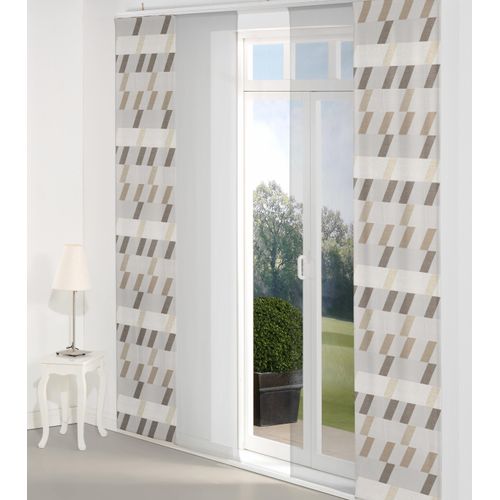 4004567214241 - Schiebegardine WIRTH Bray Gr 1 braun B60cm H145cm Jacquard Baumwolle Polyester Gardinen