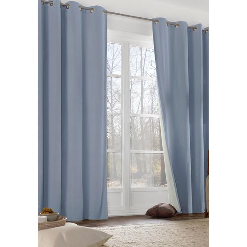 4004567335274 - Vorhang WIRTH Neveres Gr 1 blau (graublau) Gardinen 145cm Ösen 135cm Baumwolle B135cm H145cm 4004567335274 - Vorhang WIRTH Neveres Gr 1 blau (graublau) Gardinen 145cm Ösen 135cm Baumwolle B135cm H145cm