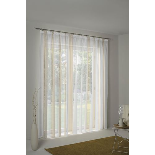 4004567093563 - Vorhang WIRTH TARA Gardinen Gr 225 cm Faltenband 300 cm goldfarben Fertiggardine Fertigstore Flauschvorhang Gardine Gardinenstore Langstore Übergardine Badezimmergardinen Store