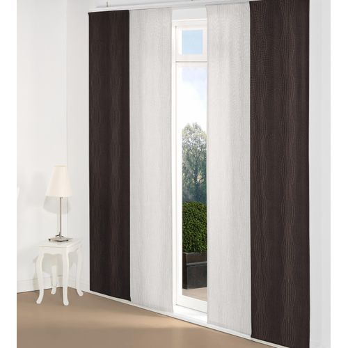 4004567171049 - Schiebegardine WIRTH Riccia Gardinen Gr 145 cm Klettband 60 cm lila (braun lila) Schiebegardinen blickdicht Gardine inkl Beschwerungsstange