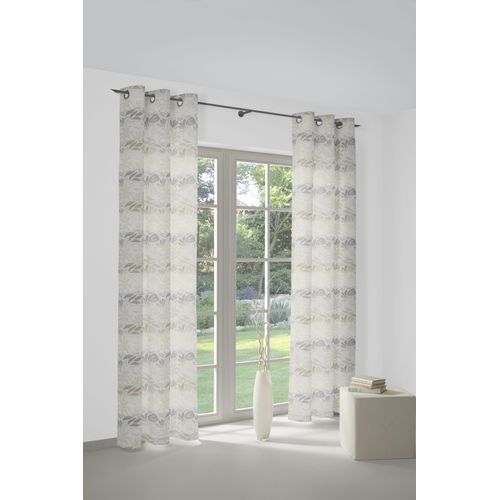 4004567534004 - Vorhang WIRTH Kairo Gr 1 beige (natur) Gardinen 145cm Ösen 132cm Baumwolle Polyester B132cm H145cm