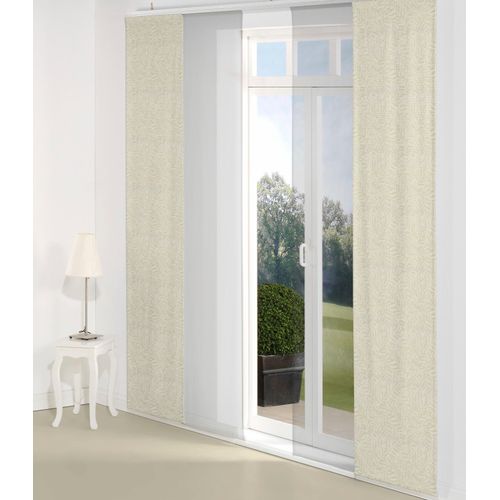 4004567515393 - Schiebegardine WIRTH Gospic Gr 1 grau B60cm H145cm Jacquard Baumwolle Polyester Gardinen