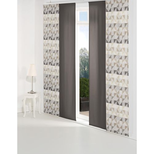 4004567213923 - Schiebegardine WIRTH Berlare Gr 1 braun B60cm H145cm Jacquard Baumwolle Polyester Gardinen Inkl Montagezubehör