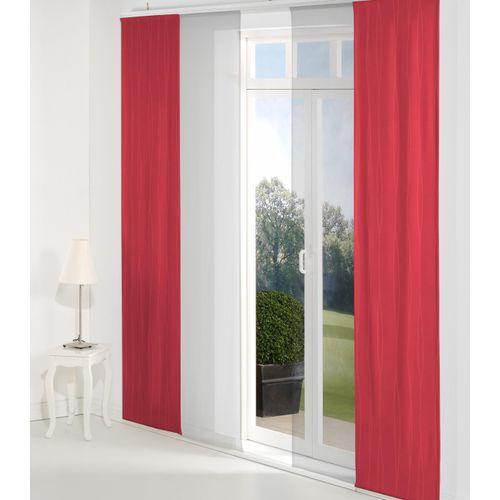 4004567173548 - Schiebegardine WIRTH LANGWASSER Gardinen Gr 145 cm Klettband 60 cm rot Schiebegardinen blickdicht Gardine inkl Beschwerungsstange