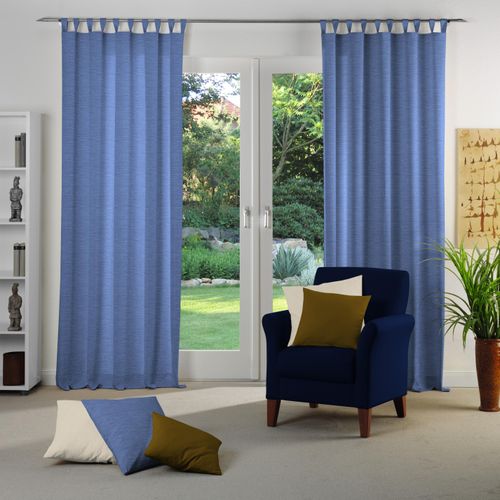 4004567090920 - Vorhang WIRTH Toco-Uni Gardinen Gr 145 cm Schlaufen 132 cm blau Schlaufen Gardine