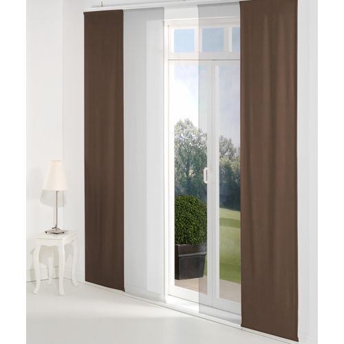 4004567173197 - Schiebegardine WIRTH Neufahrn Gardinen Gr 145 cm Paneelwagen 60 cm braun Schiebegardinen blickdicht Gardine Inkl Befestigungszubehör 4004567173197 - Schiebegardine WIRTH Neufahrn Gardinen Gr 145 cm Paneelwagen 60 cm braun Schiebegardinen blickdicht Gardine Inkl Befestigungszubehör