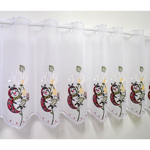 4028298294754 - Scheibengardine STICKEREIEN PLAUEN Marienkäfer Gr 1 bunt B95cm H40cm Voile Polyester Gardinen 4028298294754 - Scheibengardine STICKEREIEN PLAUEN Marienkäfer Gr 1 bunt B95cm H40cm Voile Polyester Gardinen