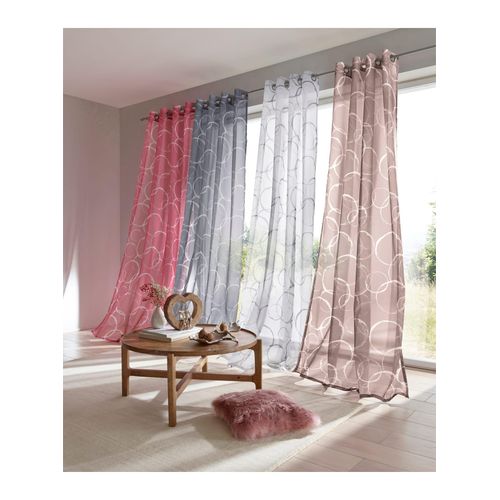 6936782376849 - Gardine HEINE HOME Gr 1 weiß (weiß grau) B135cm H145cm Polyester Gardinen