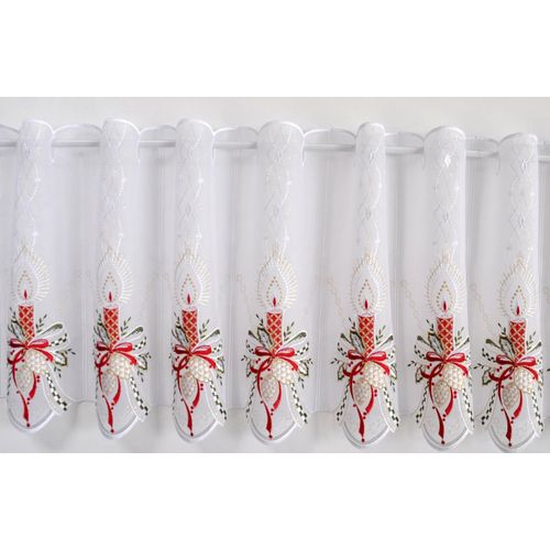 4028298292996 - Scheibengardine STICKEREIEN PLAUEN Kerzenschein Gr 1 bunt B95cm H40cm Voile Polyester Gardinen mit echter Plauener Spitze Stickerei 4028298292996 - Scheibengardine STICKEREIEN PLAUEN Kerzenschein Gr 1 bunt B95cm H40cm Voile Polyester Gardinen mit echter Plauener Spitze Stickerei