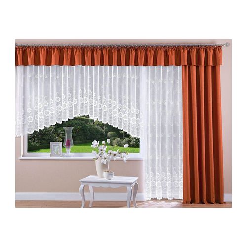 4004567111274 - Vorhang WIRTH Lahnstein Gr 1 orange (terra) Gardinen 145cm Schlaufen 132cm Polyester B132cm H145cm