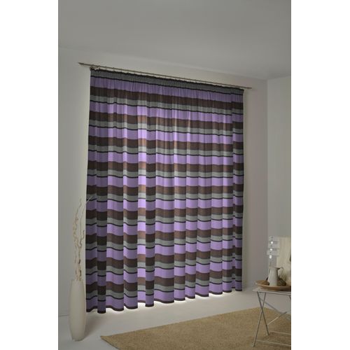 4004567064396 - Vorhang WIRTH Menorca Gardinen Gr 145 cm Kräuselband 135 cm lila Kräuselband Gardine