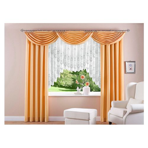 4004567111311 - Vorhang WIRTH Lahnstein Gr 1 rot (apricot) Gardinen 145cm Schlaufen 132cm Polyester B132cm H145cm