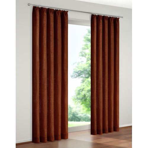 4004567106782 - Vorhang WIRTH Warnow Gr 11 braun (schoko) B132cm H160cm Chenille Polyacryl Gardinen 270 g m2