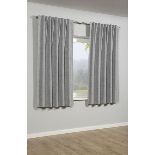 4040976253396 - Gardine SEHLBACH Schal Blackout Struktur Gr 1 grau B140cm H175cm Polyester Gardinen mit Gardinenband und verdeckten Schlaufen