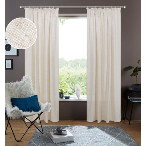 4068223967827 - Gardine MY HOME Rudy Gr 1 beige (sand) B140cm H145cm Leinenstruktur Leinen Polyester Gardinen Halbtransparent Leinenlook Polyester-Leinen Mischung 2-er Set
