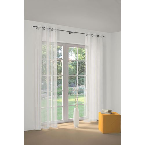 4004567240691 - Gardine WIRTH 7227 Gardinen Gr 120 cm Ösen 140 cm orange Fertiggardine Fertigstore Gardine Gardinenstore Langstore Ösenschal Ösen Store