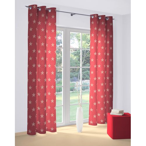 4004567158590 - Vorhang WIRTH FELINO Gr 1 rot Gardinen 145cm Ösen 132cm Polyester Baumwolle B132cm H145cm