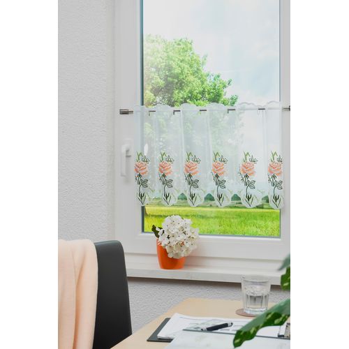 4028298302862 - Panneaux STICKEREIEN PLAUEN Nadia Gardinen Gr 40 cm Stangendurchzug 95 cm weiß Stangendurchzug Gardine