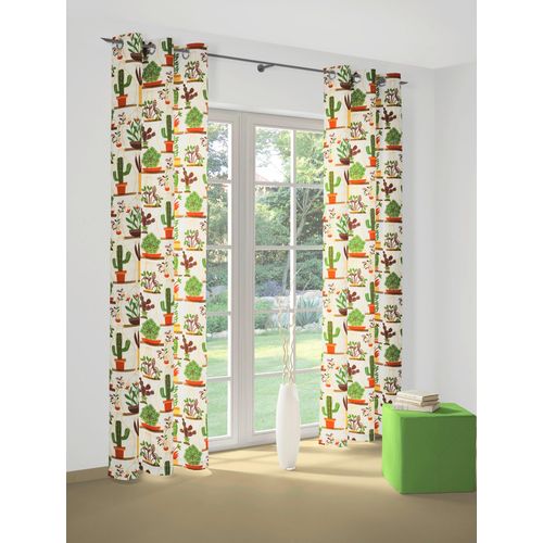 4004567254667 - Vorhang WIRTH Oakham Gardinen Gr 150 cm Ösen 130 cm orange (terrakotta natur) Ösen Gardine