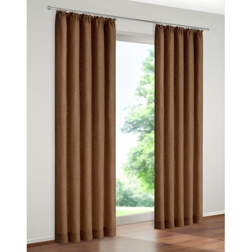 4004567105655 - Vorhang WIRTH Warnow Gr 11 braun B132cm H160cm Chenille Polyacryl Gardinen 270 g m2