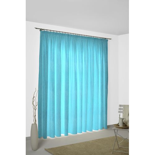 4004567111427 - Vorhang WIRTH Lahnstein Gr 1 blau (türkis) Gardinen 145cm Kräuselband 132cm Polyester B132cm H145cm