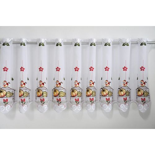 4028298099182 - Scheibengardine STICKEREIEN PLAUEN Herbst Gr 1 weiß B95cm H40cm Voile Polyester Gardinen veredelt mit echter Plauener Spitze Stickerei 4028298099182 - Scheibengardine STICKEREIEN PLAUEN Herbst Gr 1 weiß B95cm H40cm Voile Polyester Gardinen veredelt mit echter Plauener Spitze Stickerei