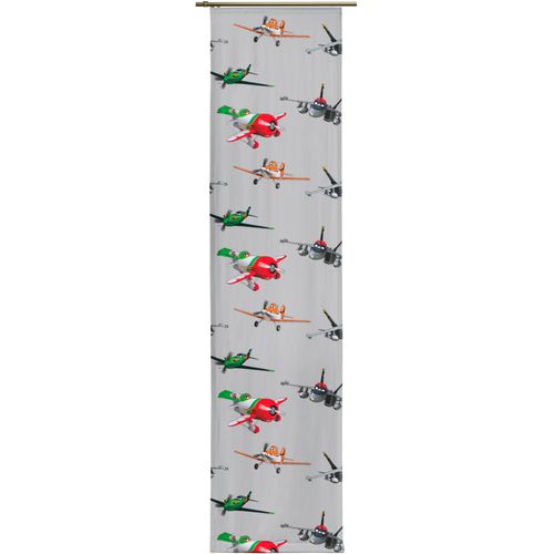 4004567332211 - Schiebegardine WIRTH Planes Delta Gardinen Gr 145 cm Paneelwagen 60 cm grau (hellgrau) Paneelwagen Walt Disney