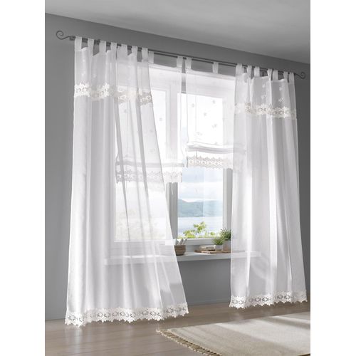 6930325784641 - Raffrollo HEINE HOME Raffrollos Gr 130 cm Schlaufen 45 cm weiß Raffrollos halbtransparent