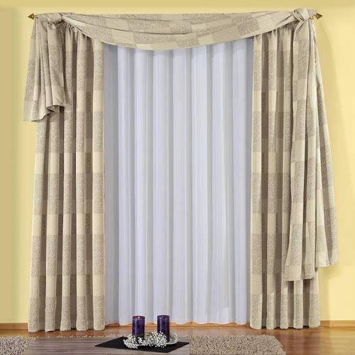 4004567101107 - Gardine WIRTH Vanessa Gardinen Gr 125 cm Faltenband 300 cm weiß Fertiggardine Fertigstore Gardine Gardinenstore Langstore Badezimmergardinen Store