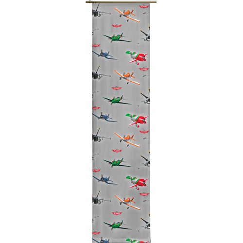 4004567332426 - Schiebegardine WIRTH Planes Lima Gardinen Gr 145 cm Paneelwagen 60 cm grau (dunkelgrau) Paneelwagen Walt Disney