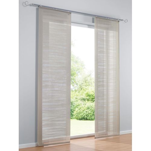 4006470361869 - Schiebegardine HEINE HOME Gardinen Gr 245 cm Klettschiene 60 cm grau (taupe) Schiebegardinen halbtransparent