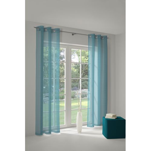 4004567154707 - Vorhang WIRTH LORCA Gr 1 blau (türkis) B132cm H150cm Obermaterial 66% Polyester 34% Baumwolle Gardinen
