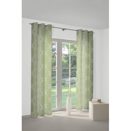 4004567055295 - Vorhang WIRTH Lahstedt Gr 1 grün B135cm H145cm Jacquard Polyacryl Polyester Gardinen