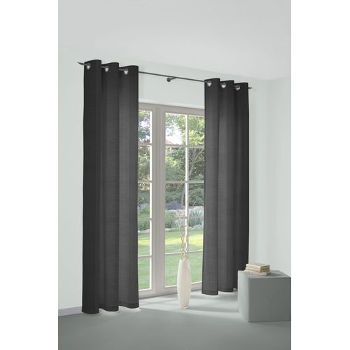 4004567511920 - Vorhang WIRTH Niederau Gr 1 schwarz Gardinen 145cm Ösen 132cm Polyacryl Polyester B132cm H145cm