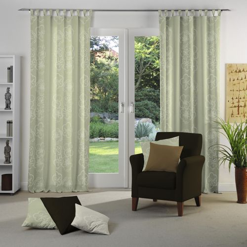 4004567119072 - Vorhang WIRTH Dangard Gardinen Gr 145 cm Schlaufen 135 cm grün Schlaufen Gardine