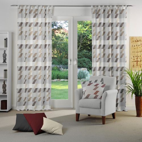 4004567226725 - Vorhang WIRTH Bray Gr 1 braun B132cm H145cm Jacquard Baumwolle Polyester Gardinen 4004567226725 - Vorhang WIRTH Bray Gr 1 braun B132cm H145cm Jacquard Baumwolle Polyester Gardinen