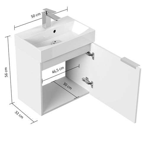 4251982674062 - POSSEIK Waschbecken mit Unterschrank CUBI SLIMLINE grafit 500 x 318 x 563 cm