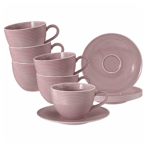 4262517044434 - Teetassen mit Untertassen Beat Color Glaze 140 ml 6er Set