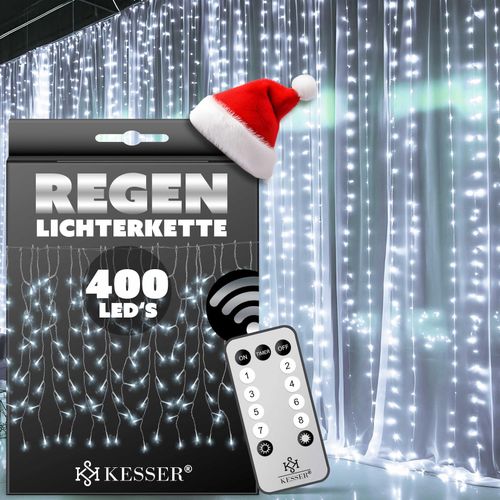 4260663282069 - Regenlichterkette Lichterkette inkl Fernbedienung - 8 Leuchteffekte - Timer - In- & Outdoor Regenkette Deko Weihnachtsbeleuchtung Party Kalt-weiß 4260663282069 - Regenlichterkette Lichterkette inkl Fernbedienung - 8 Leuchteffekte - Timer - In- & Outdoor Regenkette Deko Weihnachtsbeleuchtung Party Kalt-weiß