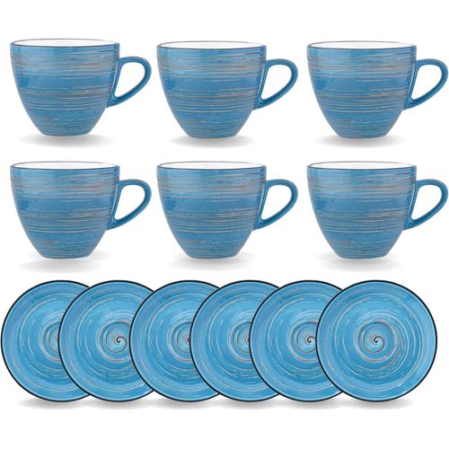 8682455436768 - SPIRAL Tassen mit Untertassen 6er-Set 190 ml – Elegantes Porzellan