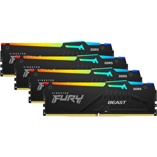 0740617335170 - FURY Beast RGB DDR5-5600 - 128GB - CL40 - Quad-Kanal (4 Stück) - Intel XMP - Schwarz mit RGB
