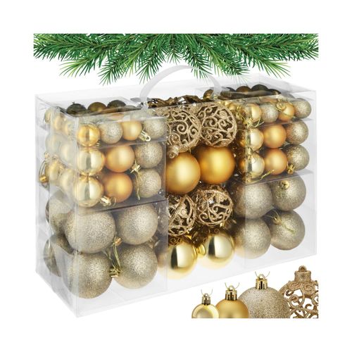 4061173052001 - tectake® Weihnachtskugeln 100er-Set in Gold matt glänzend und glitzernd Durchmesser 3 4 und 6 cm 4061173052001 - tectake® Weihnachtskugeln 100er-Set in Gold matt glänzend und glitzernd Durchmesser 3 4 und 6 cm