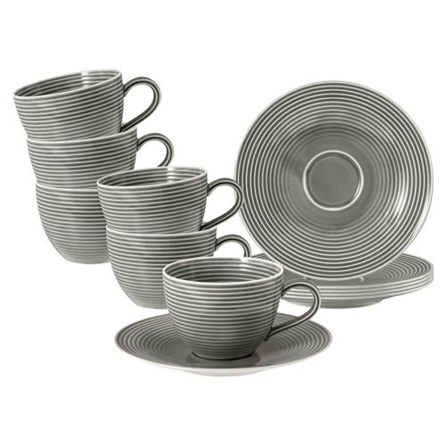 4262517044267 - Kaffeetassen mit Untertassen Beat Color Glaze 260 ml 6er Set