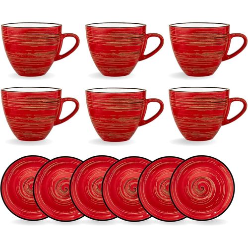 8682455436430 - Wilmax SPIRAL Tassen-Set mit Untertassen 6er-Set 300 ml Porzellan 8682455436430 - Wilmax SPIRAL Tassen-Set mit Untertassen 6er-Set 300 ml Porzellan