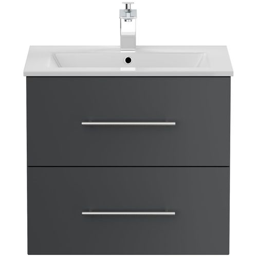 4251982676417 - POSSEIK Waschbecken mit Unterschrank HOMELINE 60 grafit 615 x 465 x 560 cm
