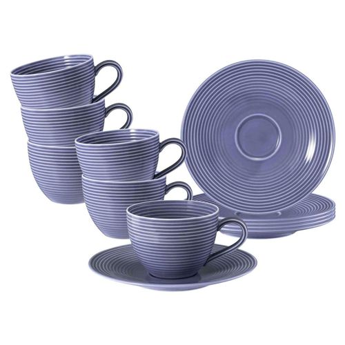4262517044281 - Kaffeetassen mit Untertassen Beat Color Glaze 260 ml 6er Set