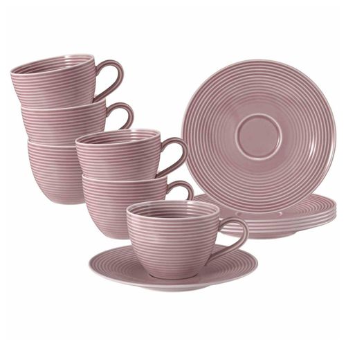 4262517044298 - Kaffeetassen mit Untertassen Beat Color Glaze 260 ml 6er Set
